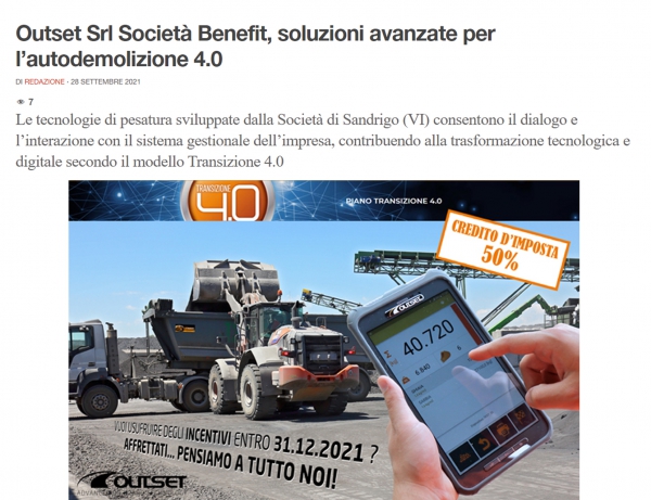 NOTIZIARIO AUTODEMOLITORI - 29 Settembre 2021