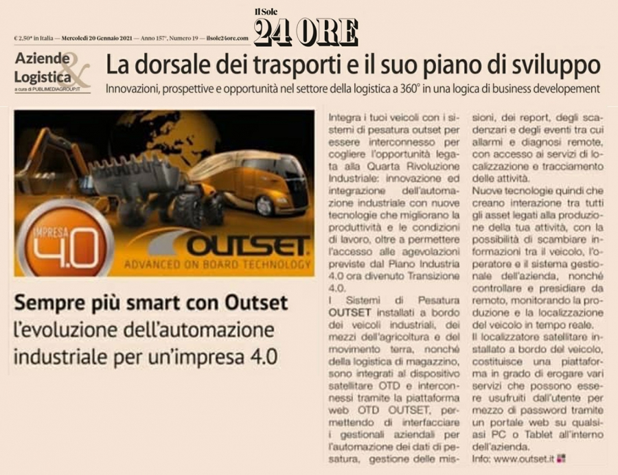 IL SOLE 24 ORE - Sempre pi&ugrave; smart con OUTSET